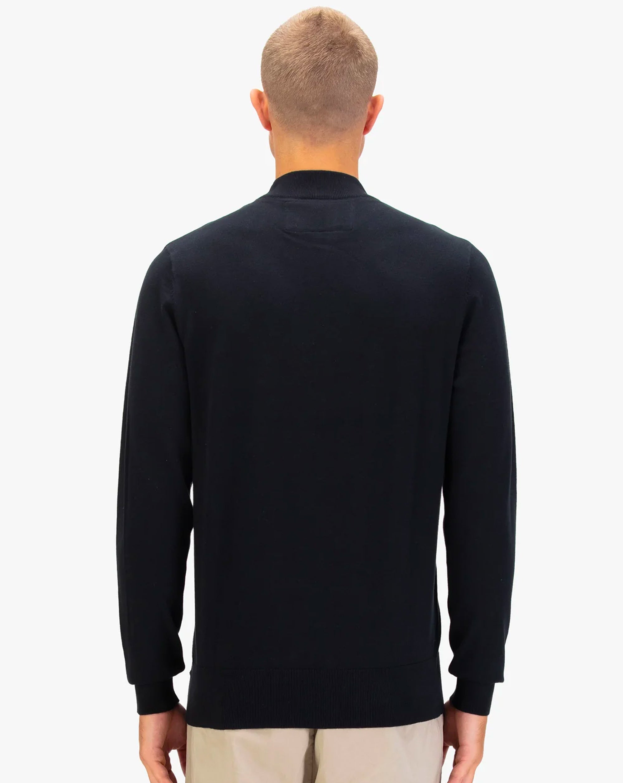 Luke 1977 Jenson 1000 Rib Neck Knitted Jumper - Black
