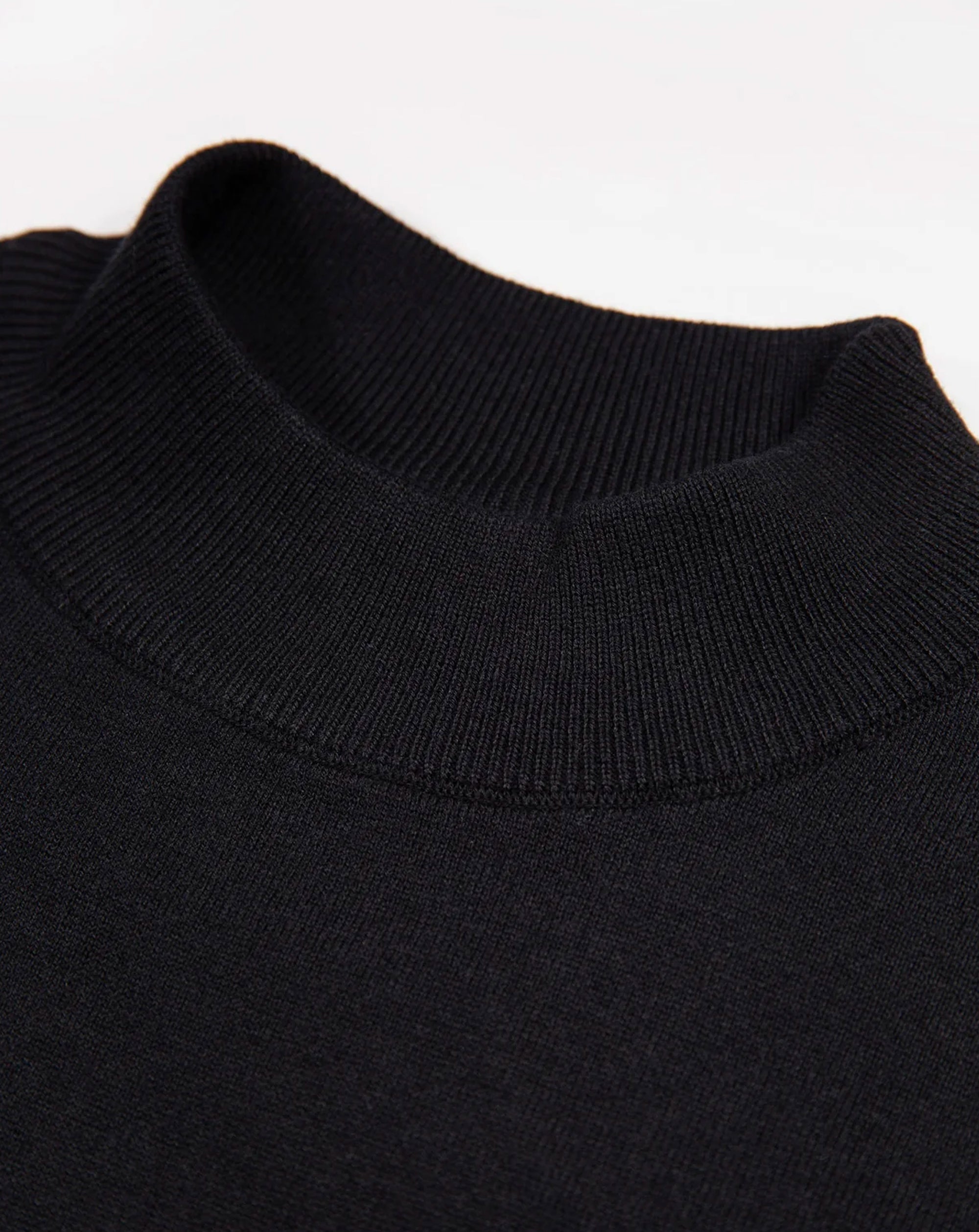 Luke 1977 Jenson 1000 Rib Neck Knitted Jumper - Black