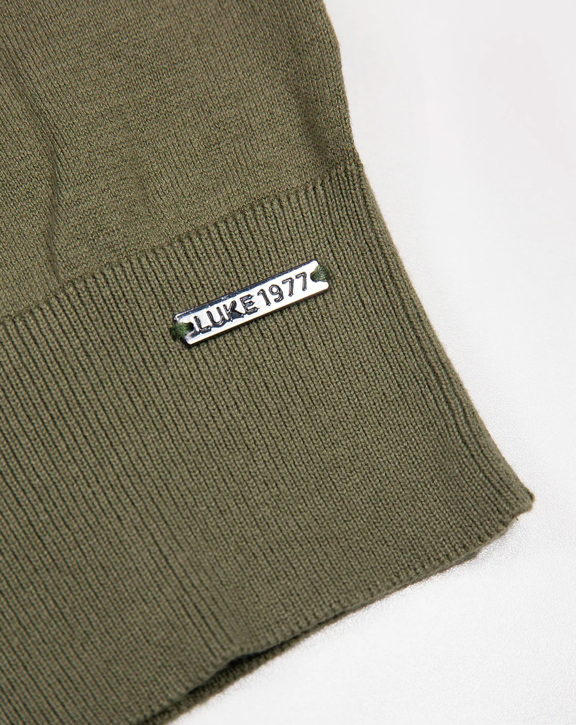 Luke 1977 Jenson 1000 Rib Neck Knitted Jumper - Clover