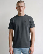 Luke 1977 Keswick rib detail crew neck t shirt CHARCOAL