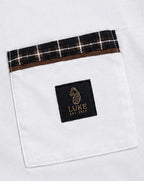 Luke 1977 Kirk Regular Fit Check Pocket T-Shirt 180GSM WHITE