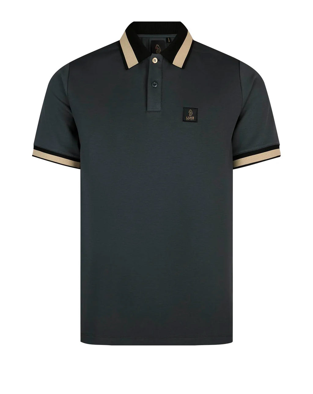 Luke 1977 Makati detailed polo shirt CHARCOAL