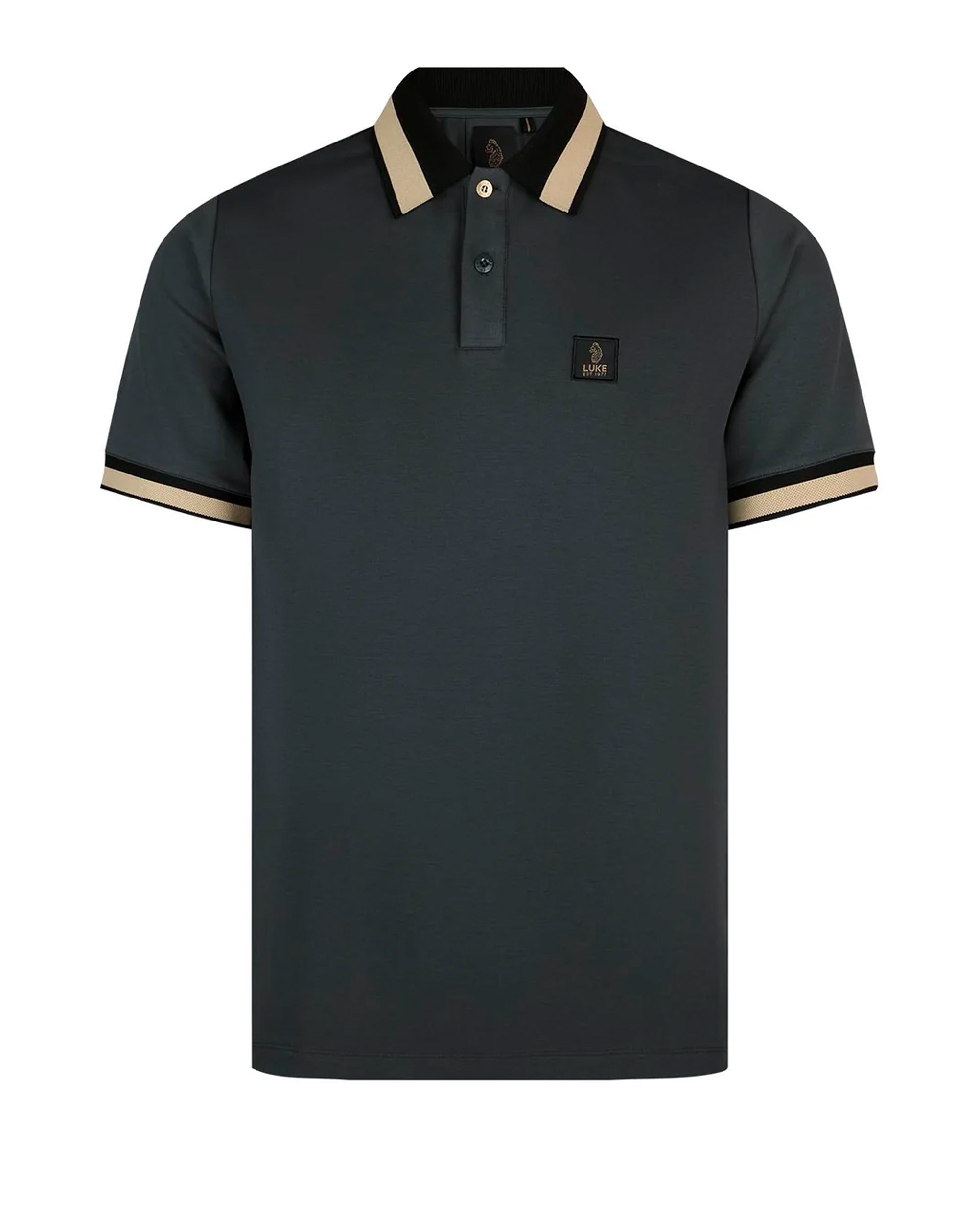 Luke 1977 Makati detailed polo shirt CHARCOAL