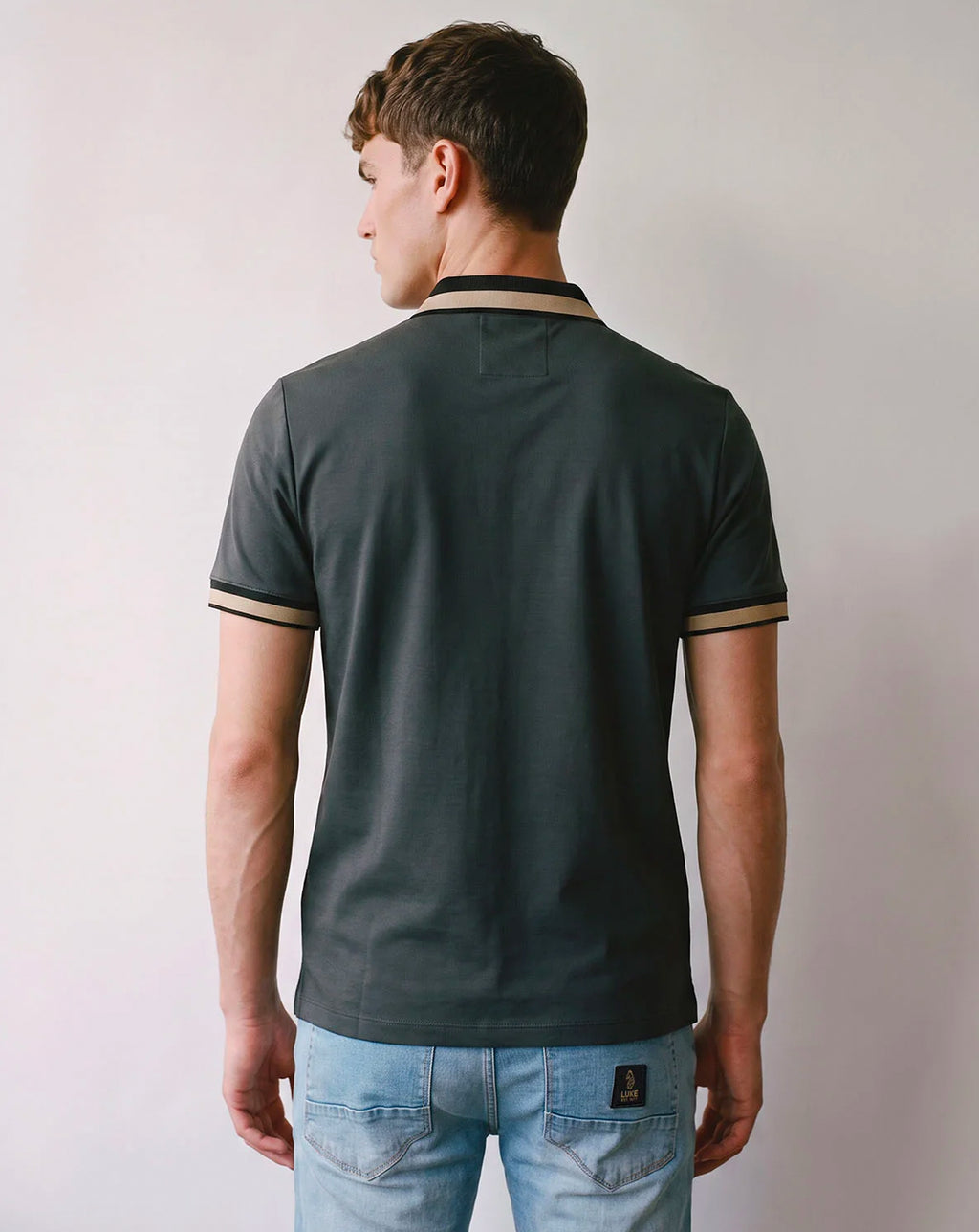 Luke 1977 Makati detailed polo shirt CHARCOAL