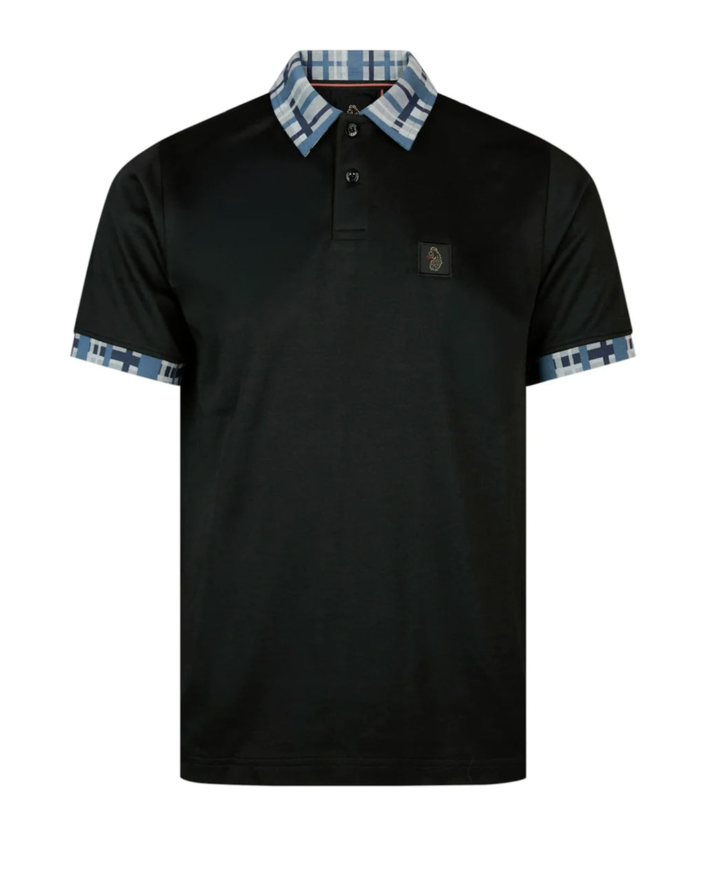 Luke 1977 Yard contrast collar polo shirt BLACK/BLUE