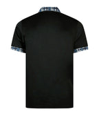 Luke 1977 Yard contrast collar polo shirt BLACK/BLUE