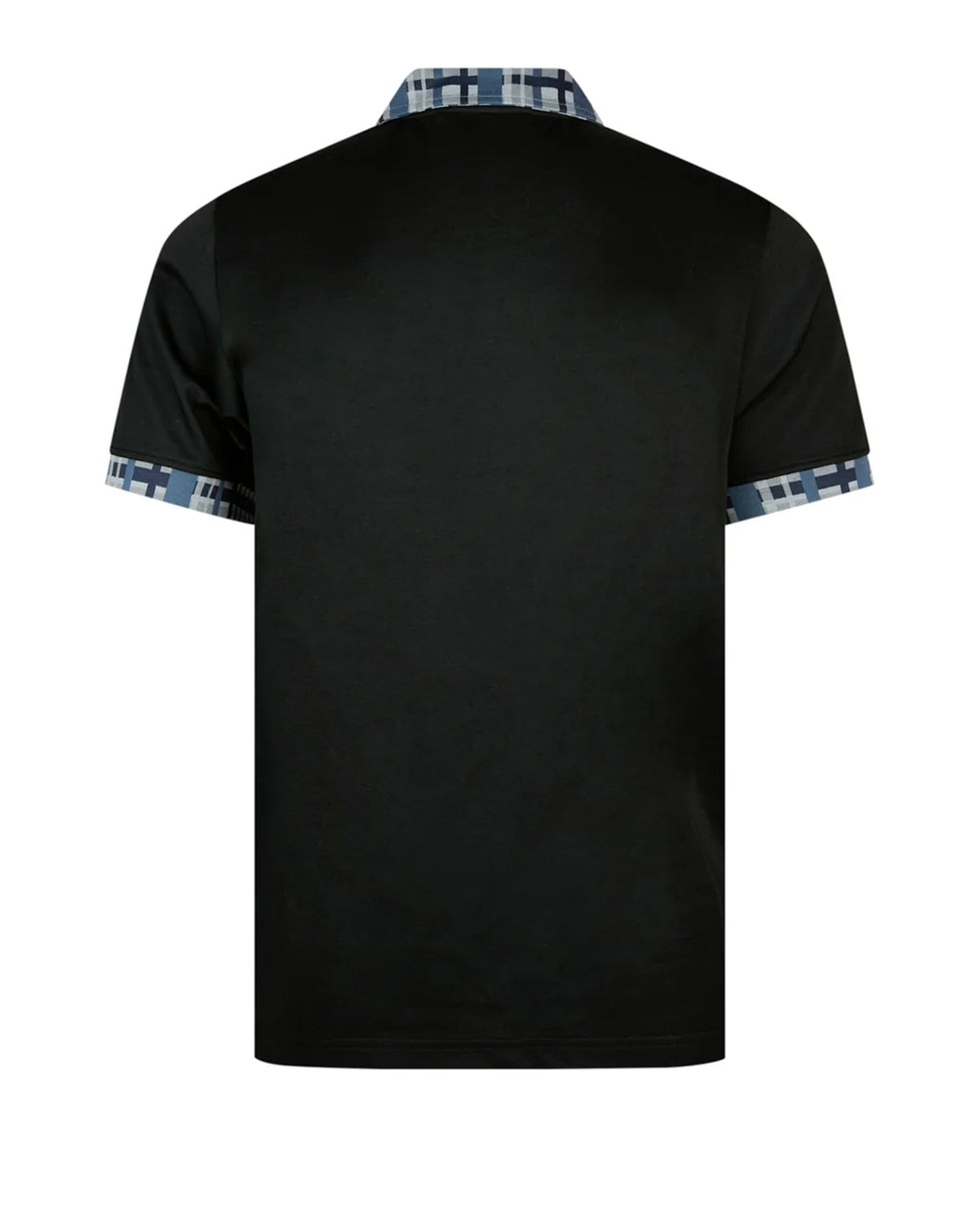 Luke 1977 Yard contrast collar polo shirt BLACK/BLUE