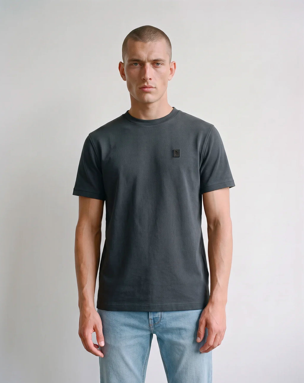 Luke 1977 mainline Keswick rib detail tee shirt CHARCOAL