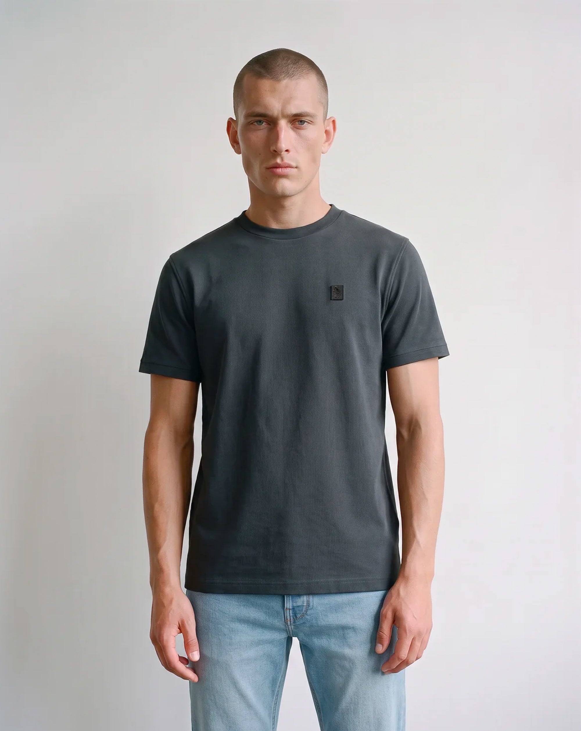 Luke 1977 mainline Keswick rib detail tee shirt CHARCOAL