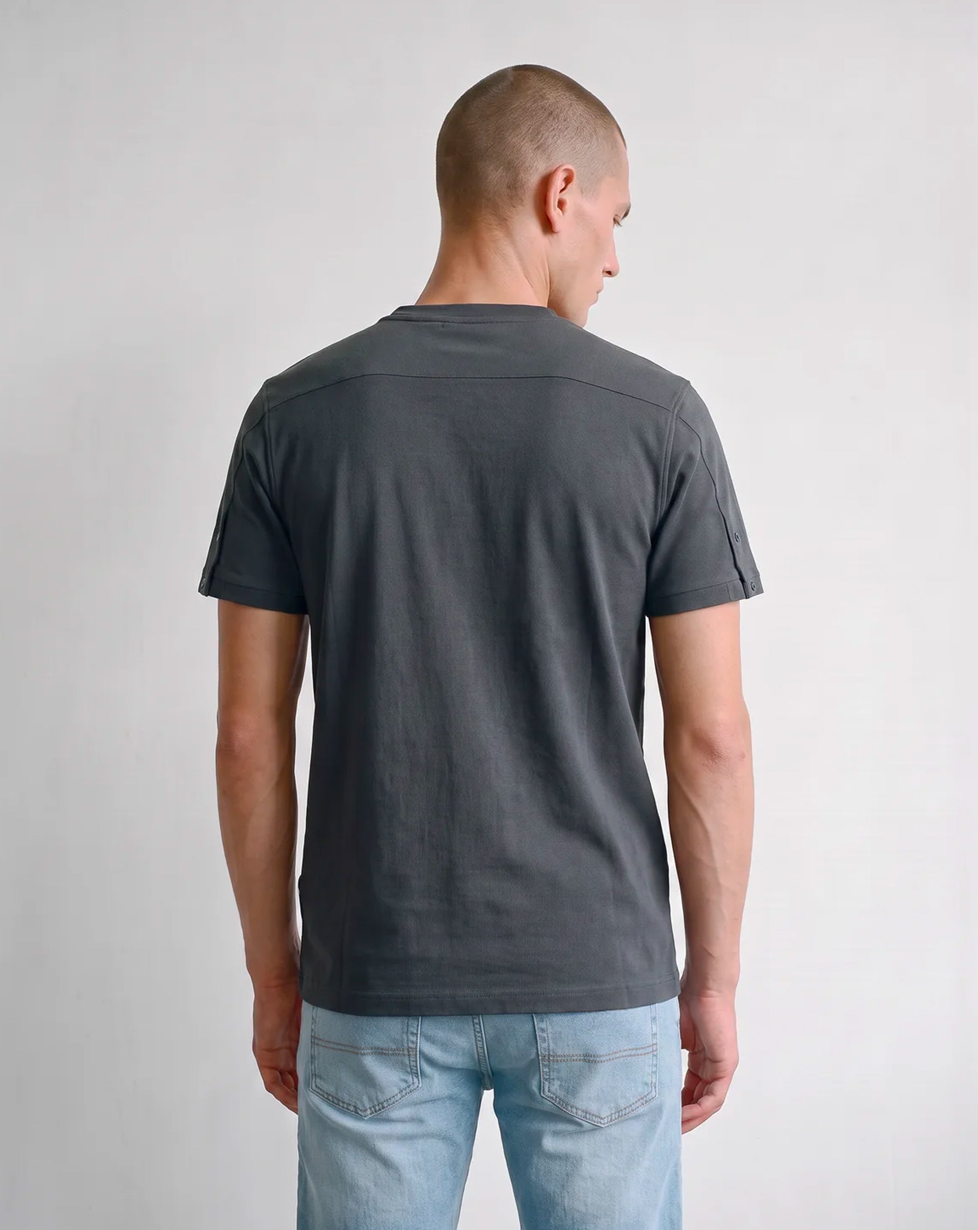 Luke 1977 mainline Keswick rib detail tee shirt CHARCOAL