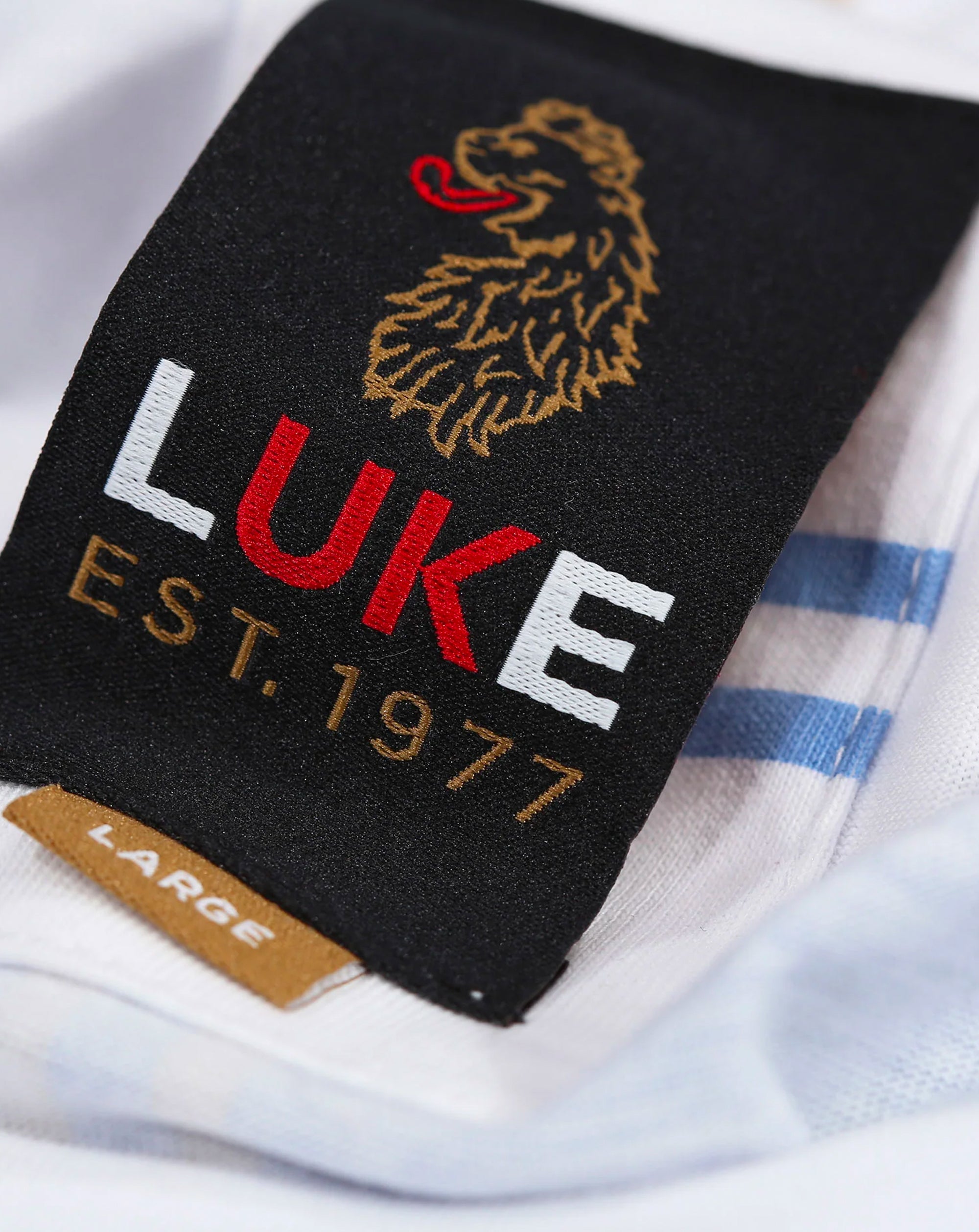 Luke Birdoswald Check T-shirt White Denim Blue