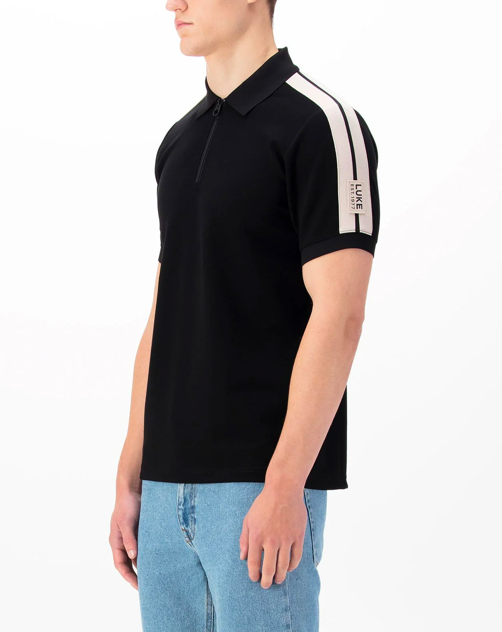 Luke Caltech Tape Detail T Shirt Black