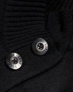Luke Chunky Knit Button Jacket Black