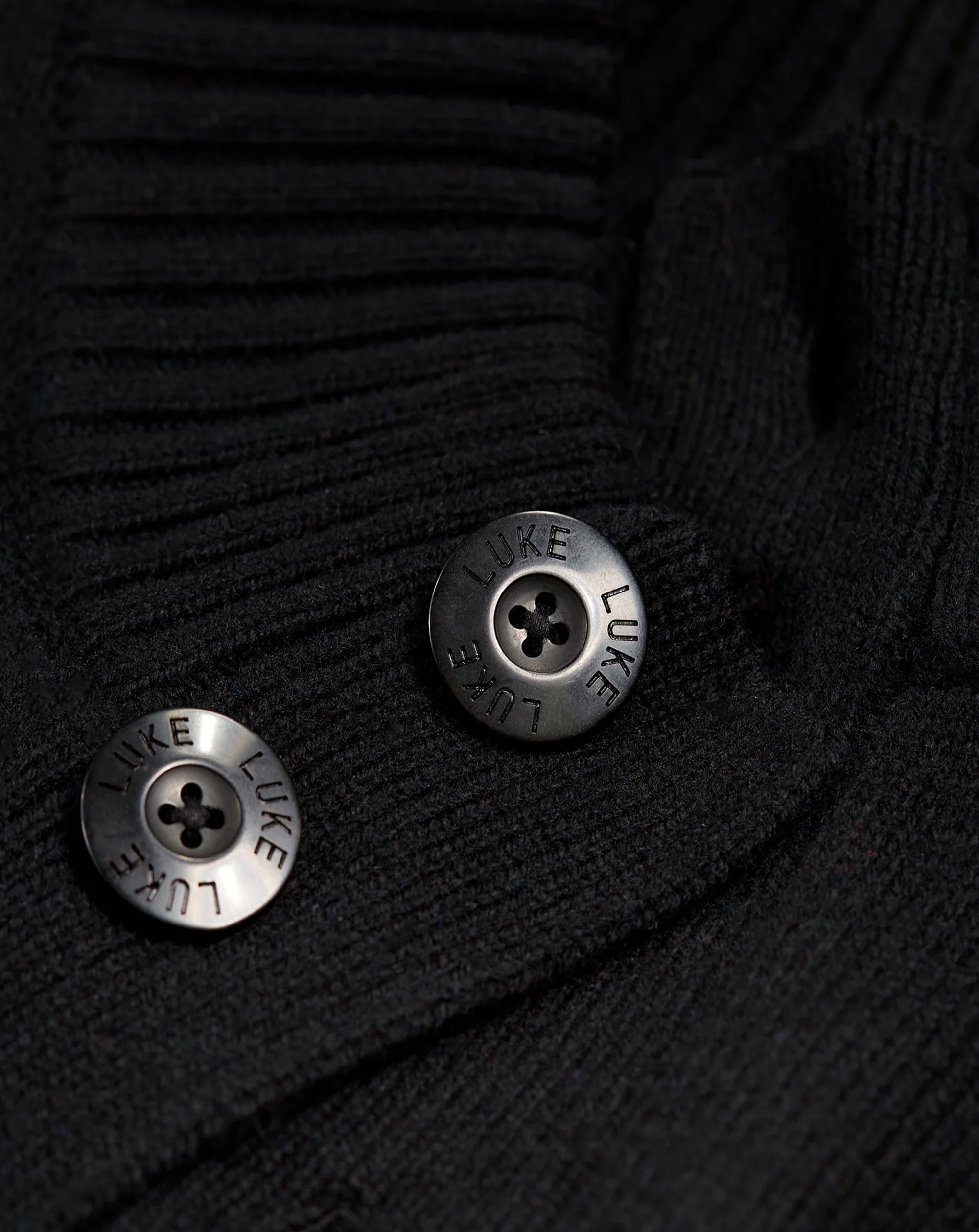 Luke Chunky Knit Button Jacket Black