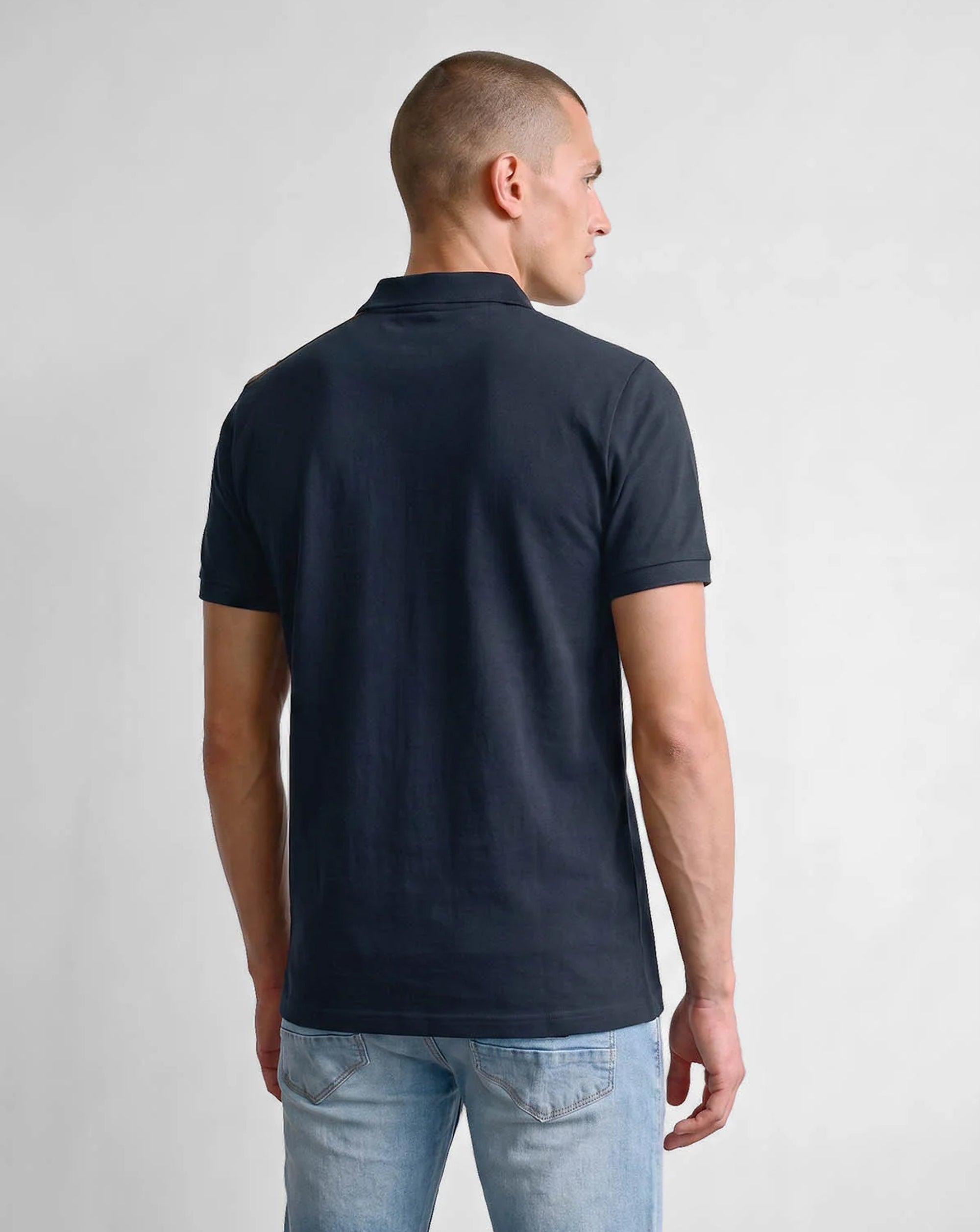 Luke Hamilton Polo Check Collar 280GSM DARK NAVY