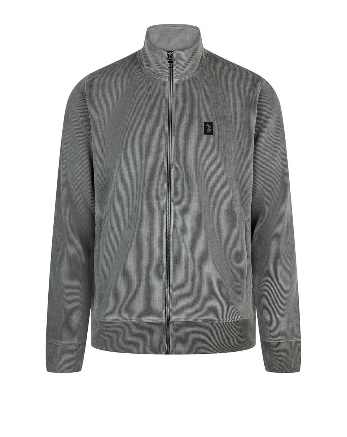 Luke 1977 Norwood Zip through Ribbed Jacket CONCRETE