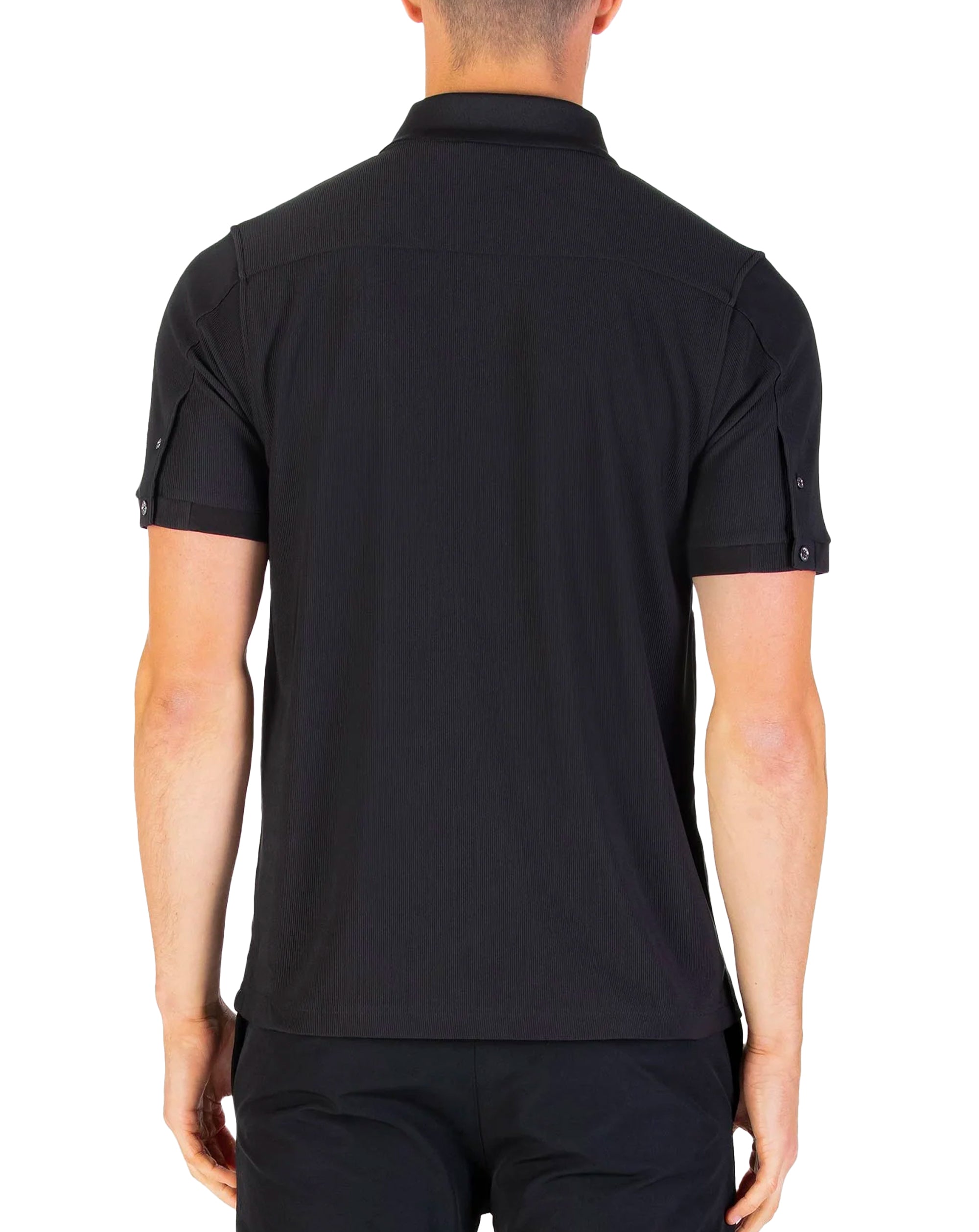 Luke 1977 Penrith Zip Neck Short Sleeve Polo Black