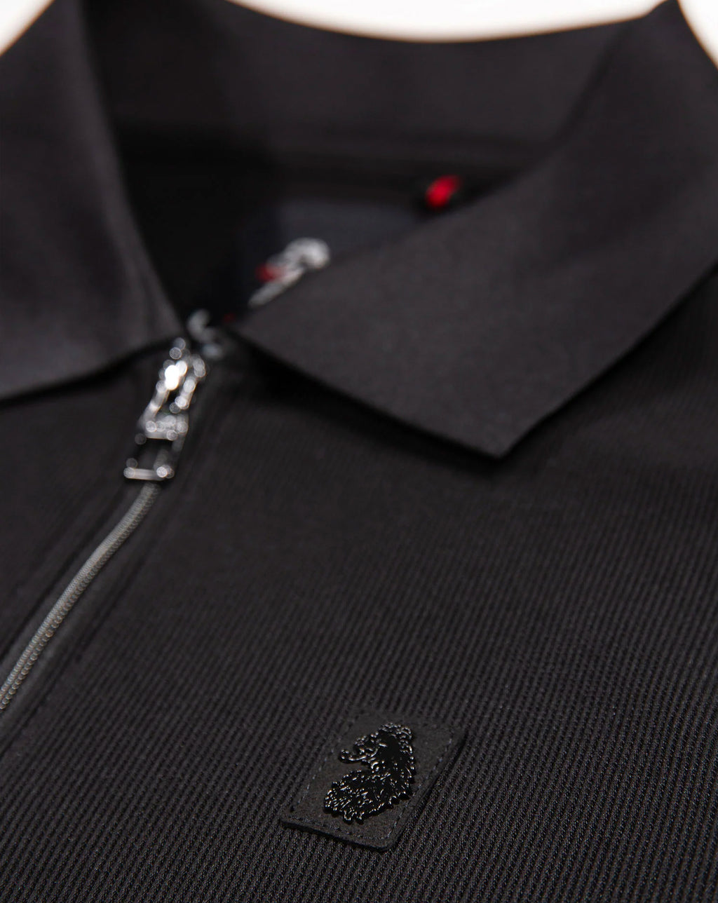 Luke 1977 Penrith Zip Neck Short Sleeve Polo Black