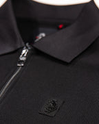Luke 1977 Penrith Zip Neck Short Sleeve Polo Black