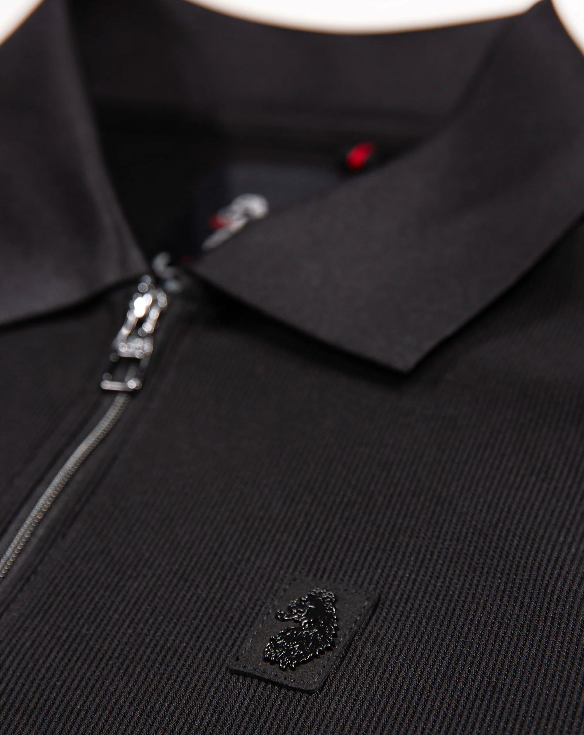 Luke 1977 Penrith Zip Neck Short Sleeve Polo Black