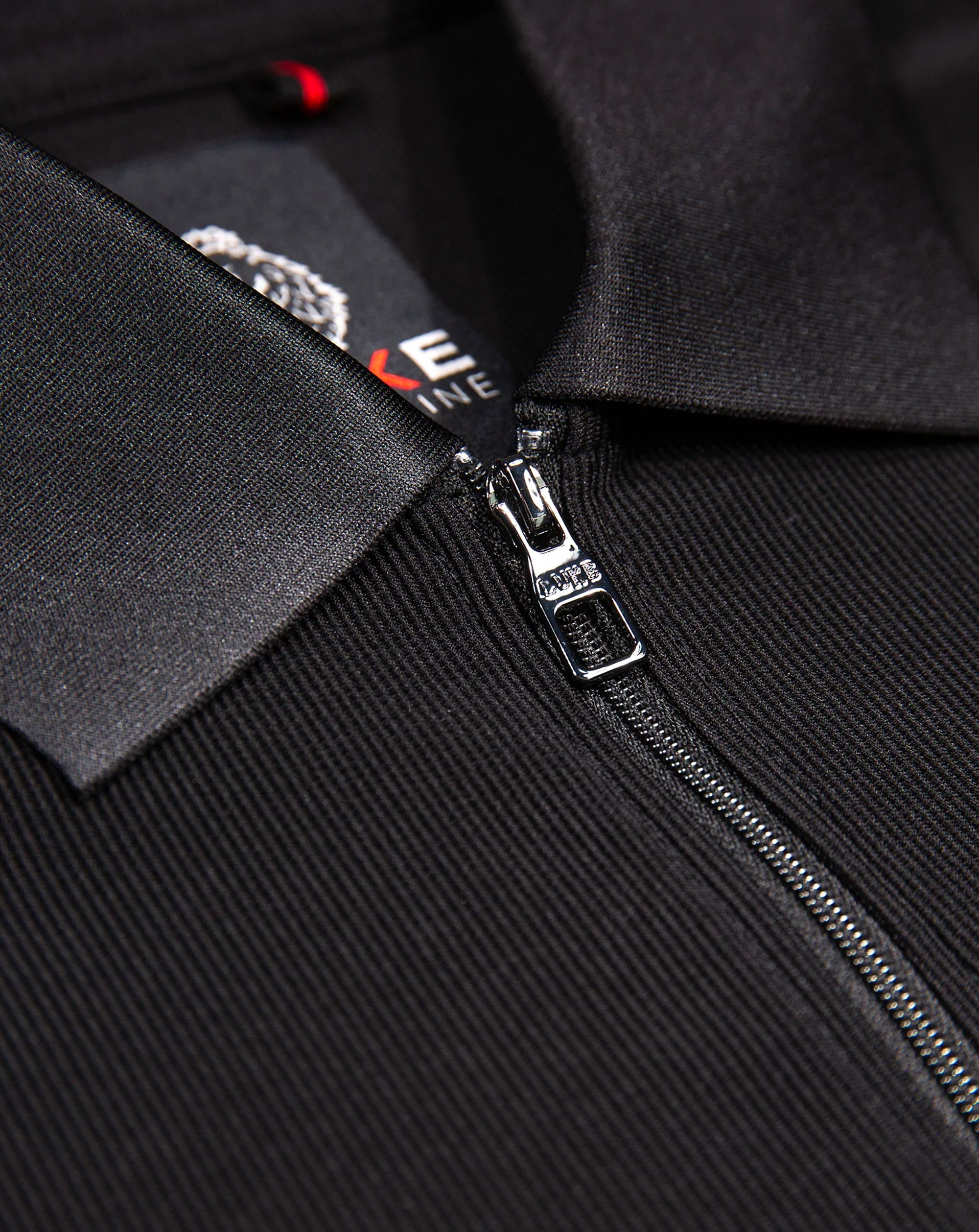 Luke 1977 Penrith Zip Neck Short Sleeve Polo Black