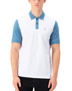 Luke Saddleworth Short Sleeve Polo Shirt White Blue