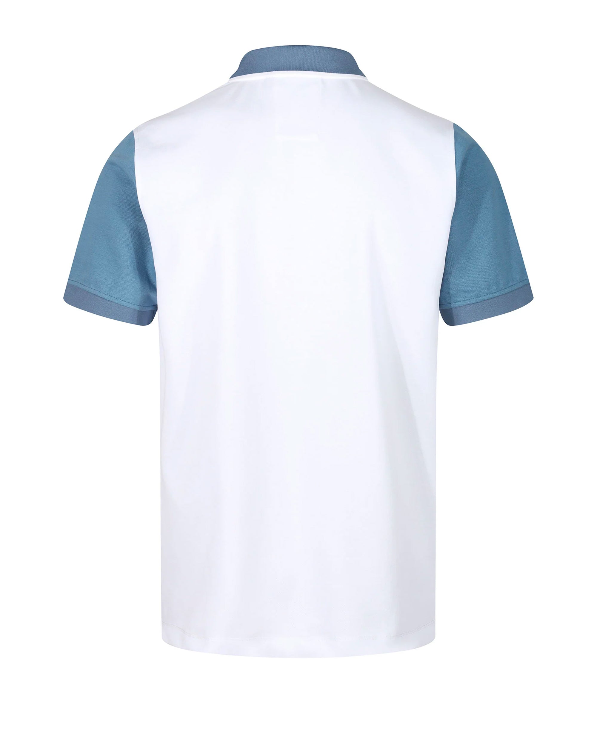 Luke Saddleworth Short Sleeve Polo Shirt White Blue