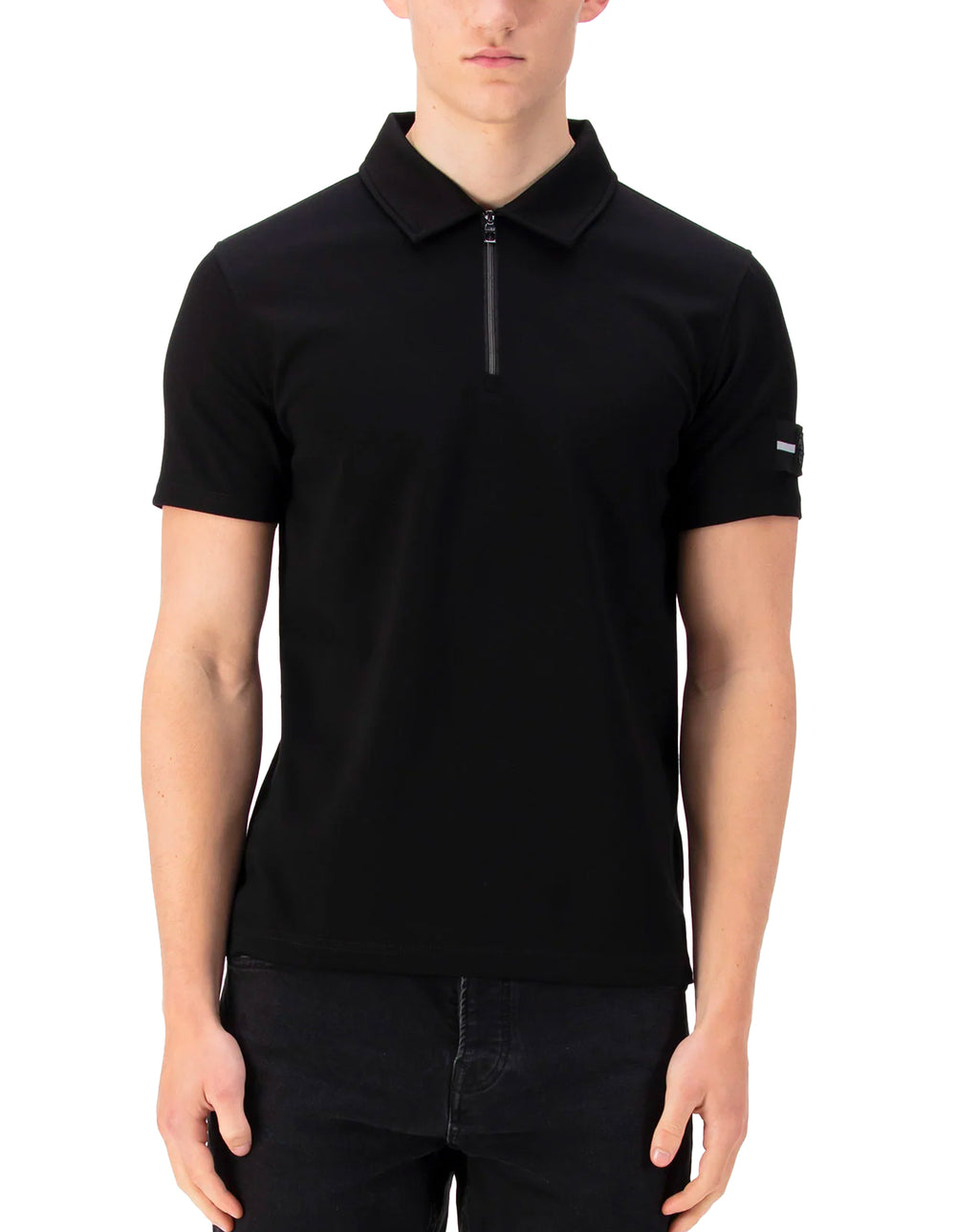 Luke 1977 Serg 1/4 Zip Polo Arm Detail Black
