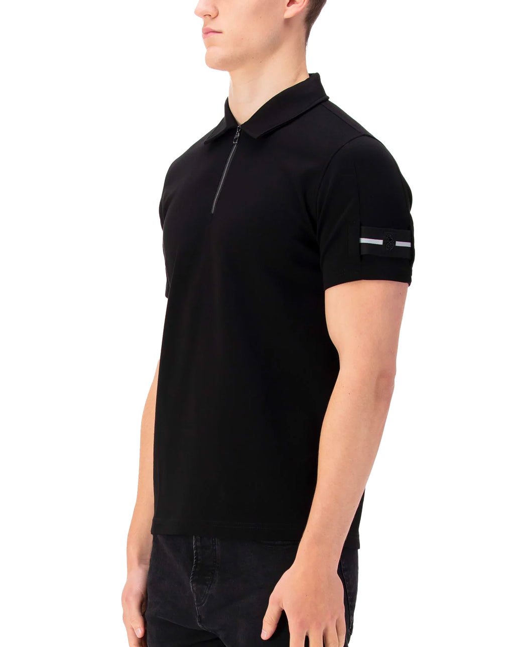 Luke 1977 Serg 1/4 Zip Polo Arm Detail Black
