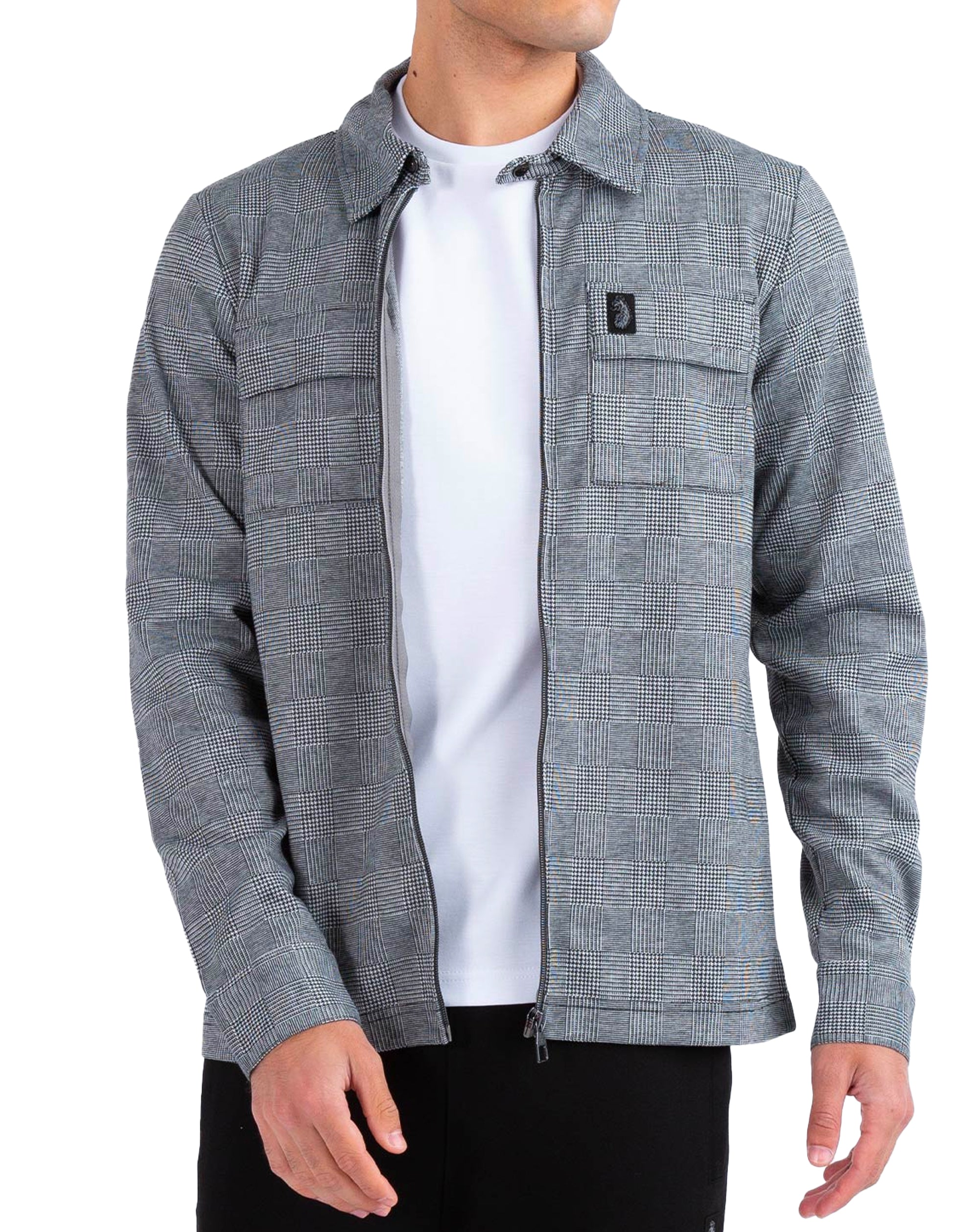 Luke 1977 Tyne Zip Through Overshirt Charcoal