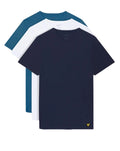 Lyle & Scott Basic 3 Pack T Shirts White/bluestorm/navy