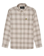Lyle And Scott Tonal Check Flannel Shirt Light Mist/heritage Taupe