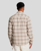 Lyle And Scott Tonal Check Flannel Shirt Light Mist/heritage Taupe