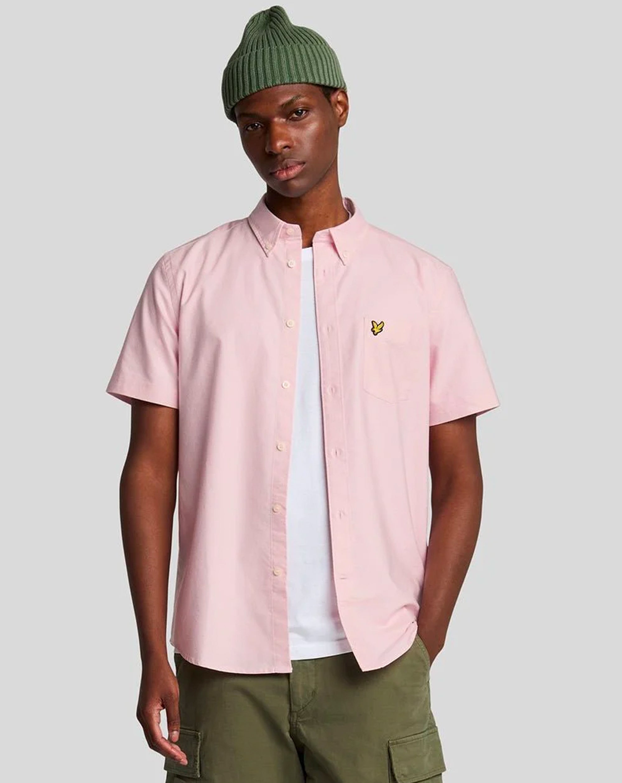 Lyle & Scott Short Sleeve Oxford Shirt Light Pink