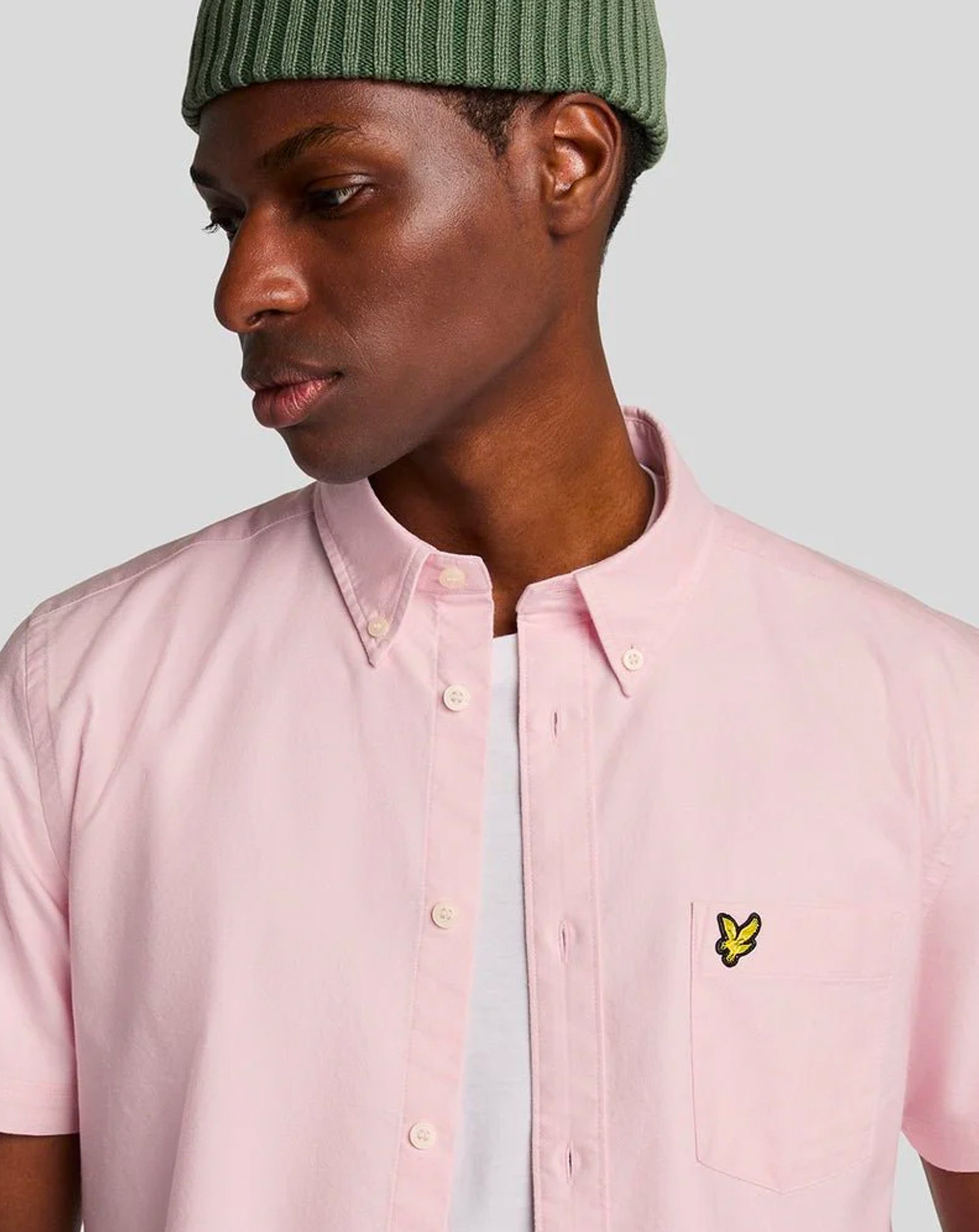 Lyle & Scott Short Sleeve Oxford Shirt Light Pink