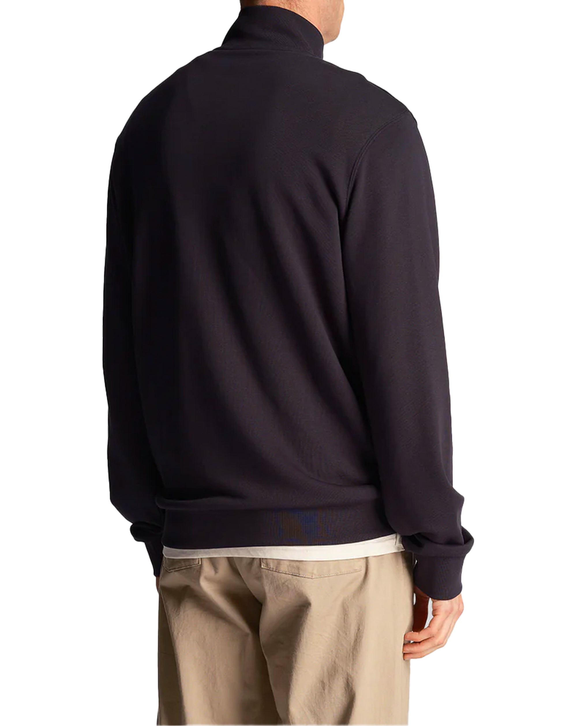 Lyle & Scott 1/4 Zip Tonal Eagle Sweatshirt Dark Navy