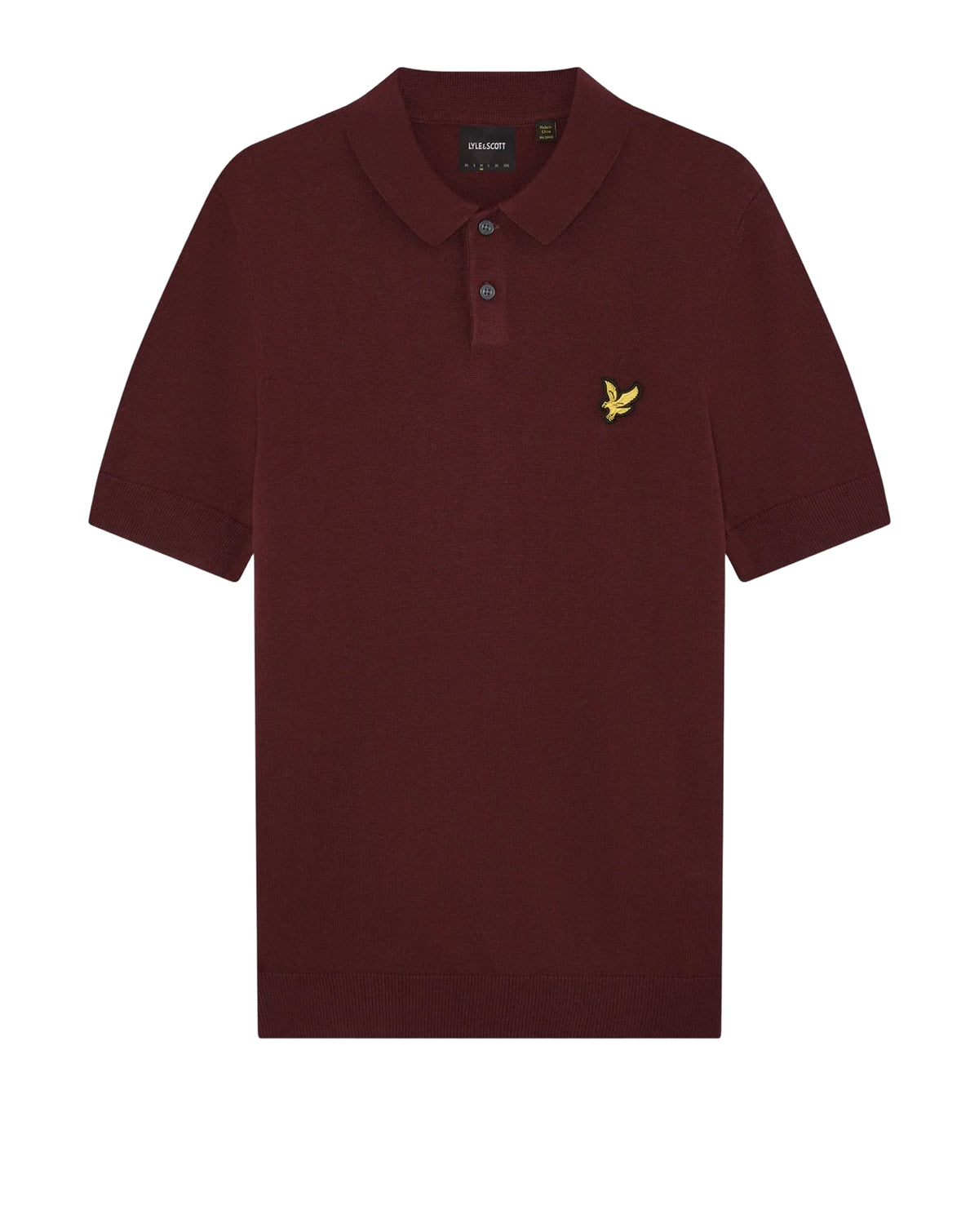 Lyle & Scott Archive Knitted Polo CLARET JUG