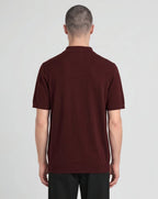 Lyle & Scott Archive Knitted Polo CLARET JUG
