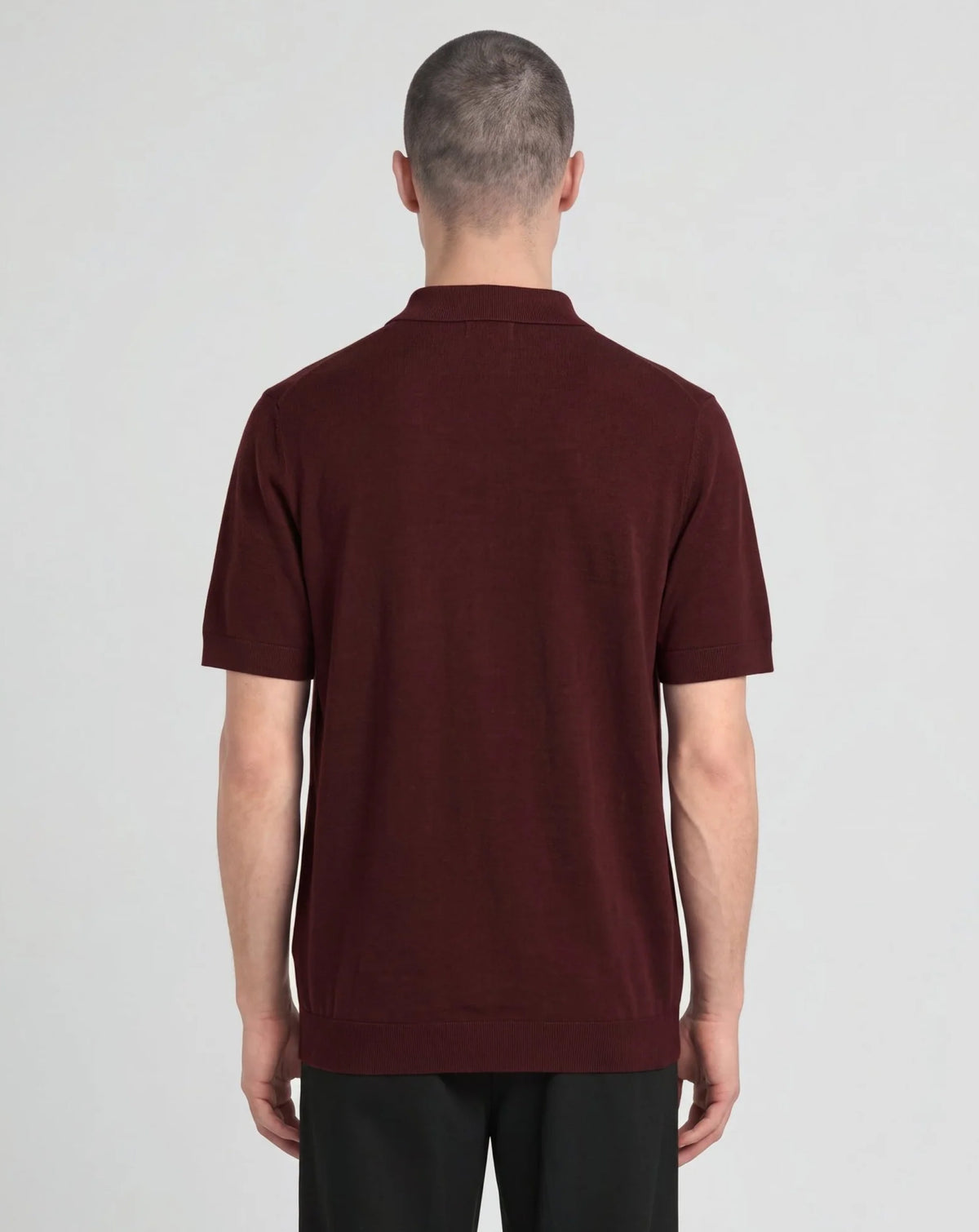 Lyle & Scott Archive Knitted Polo CLARET JUG