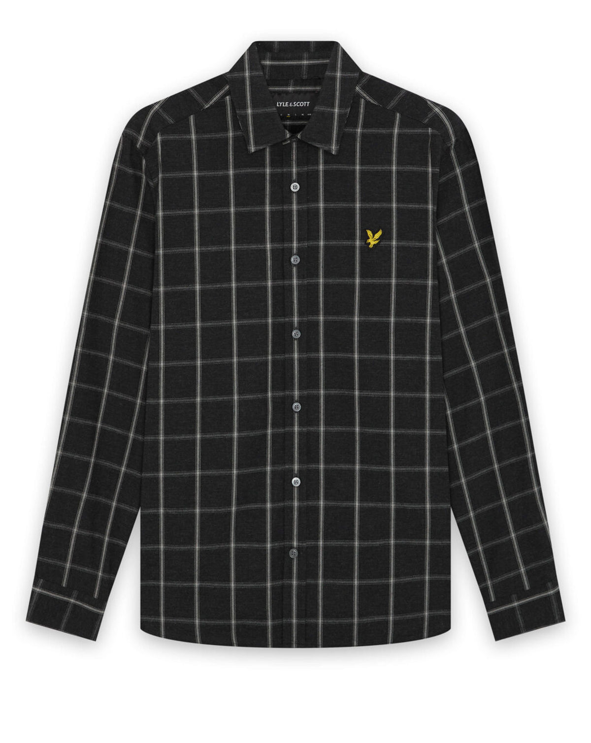 Lyle & Scott Broad Windowpane Check Shirt JET BLACK