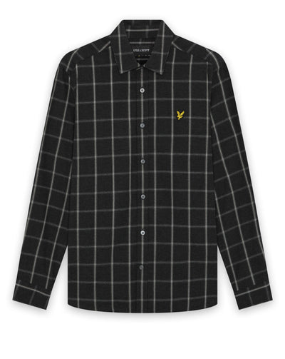Lyle & Scott Broad Windowpane Check Shirt JET BLACK