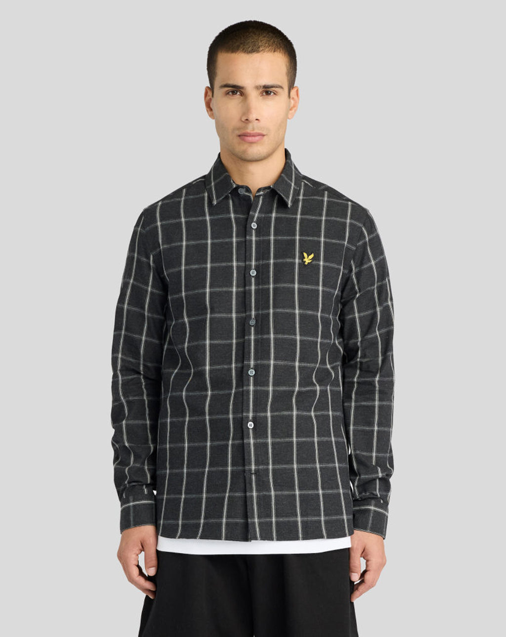 Lyle & Scott Broad Windowpane Check Shirt JET BLACK