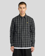 Lyle & Scott Broad Windowpane Check Shirt JET BLACK
