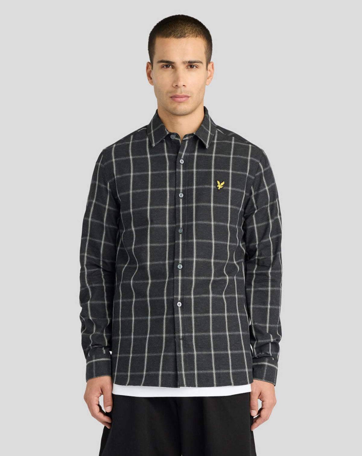 Lyle & Scott Broad Windowpane Check Shirt JET BLACK