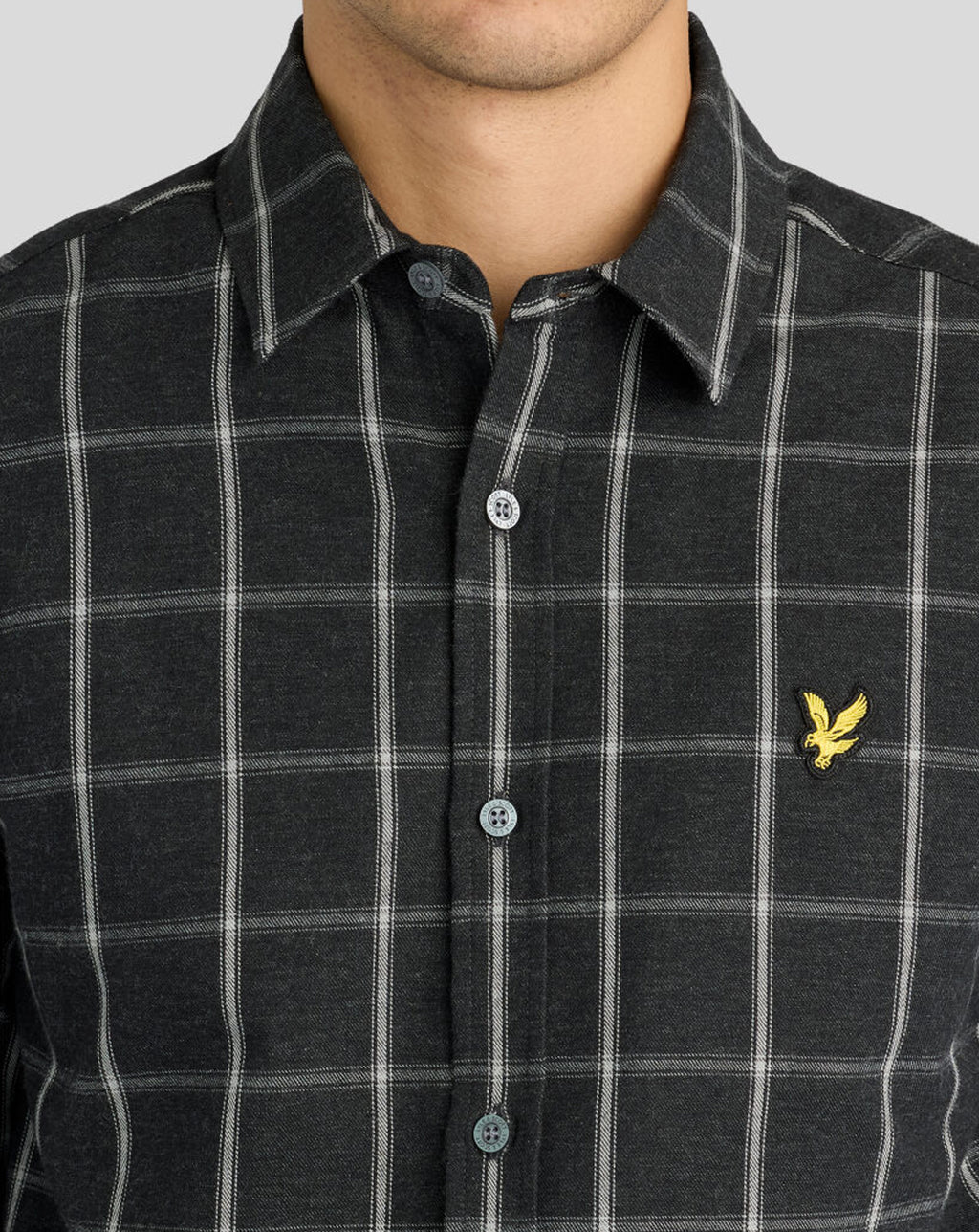 Lyle & Scott Broad Windowpane Check Shirt JET BLACK