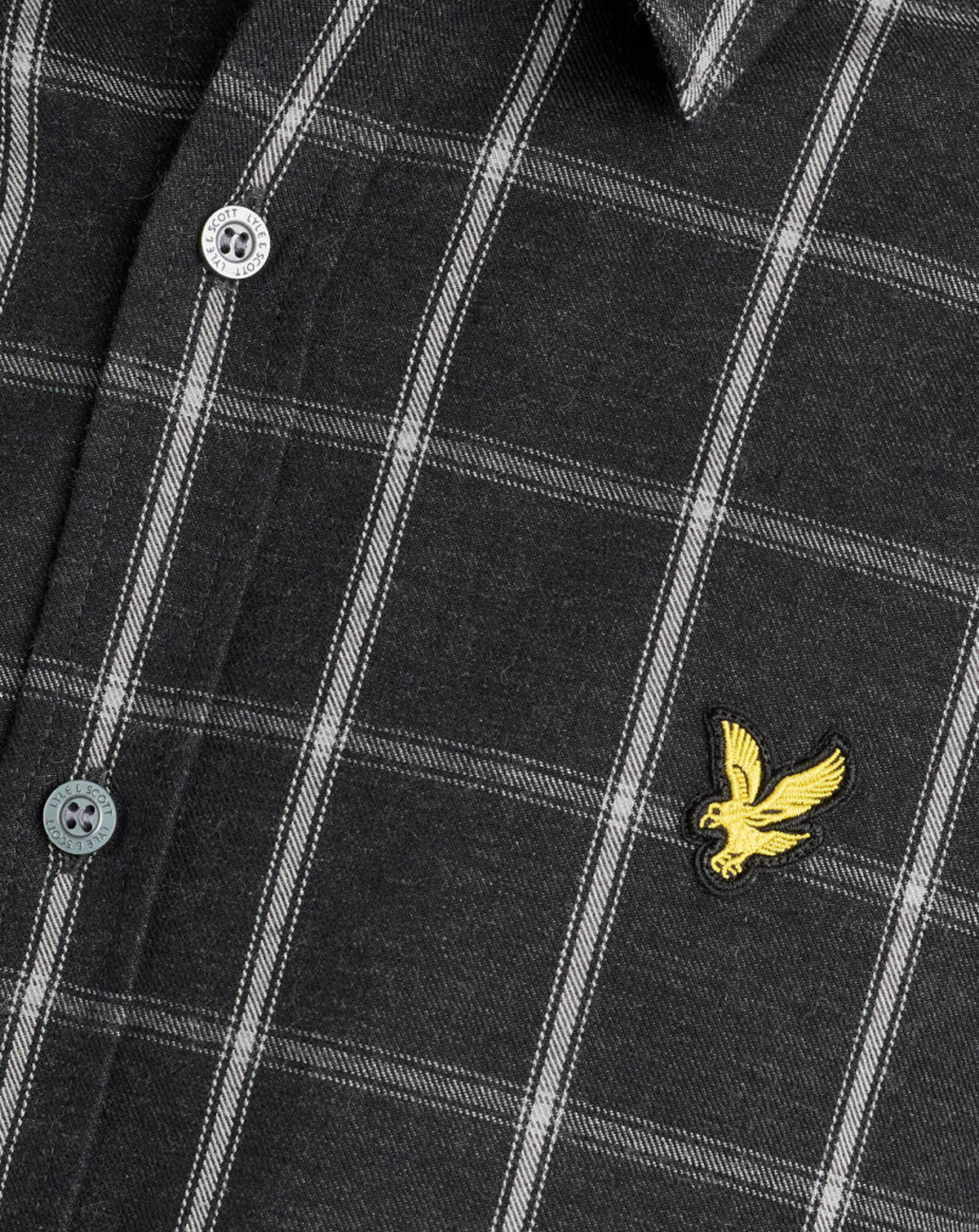 Lyle & Scott Broad Windowpane Check Shirt JET BLACK