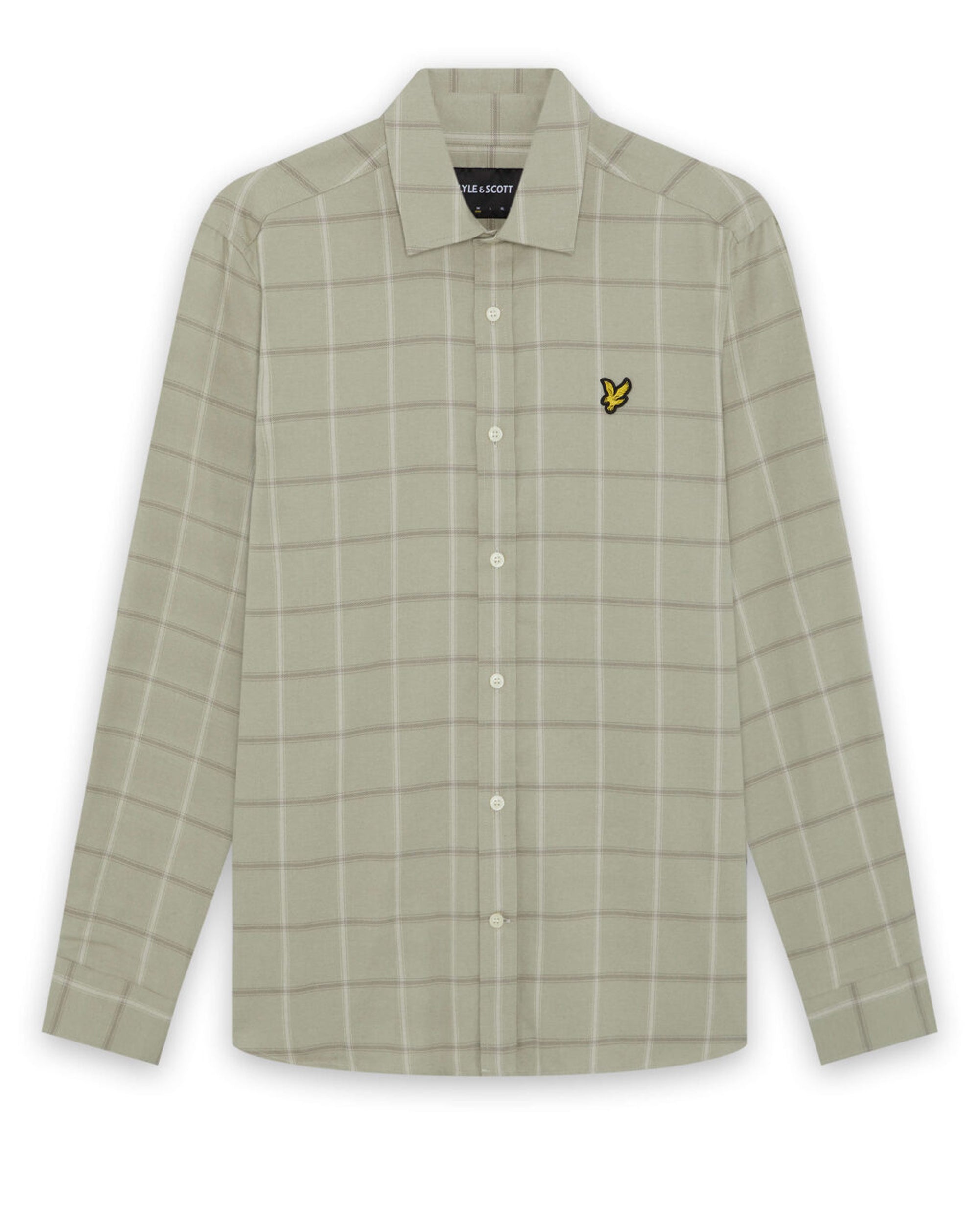 Lyle & Scott Broad Windowpane Check Shirt KHAKI