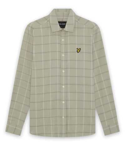 Lyle & Scott Broad Windowpane Check Shirt KHAKI