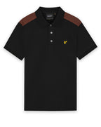 Lyle & Scott Check Panelled Polo Shirt JET BLACK