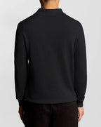 Lyle & Scott Cotton Merino LS Knitted Polo Sweater JET BLACK